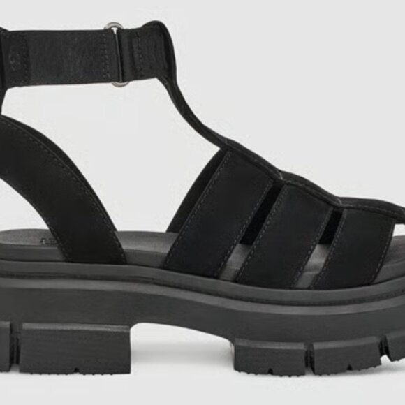 UGG Ashton Strappy Black Platform Sandals - Picture 1 of 7